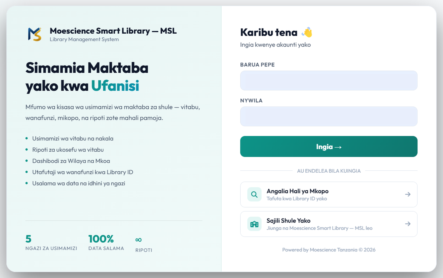 Ukurasa wa kuingia